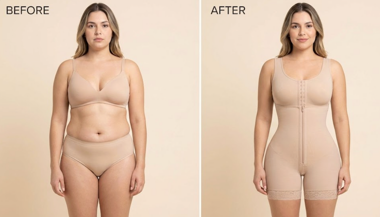 Colombian Faja Shapewear - Full Body Compression Bodysuit for Flat Stomach & Hourglass Shape