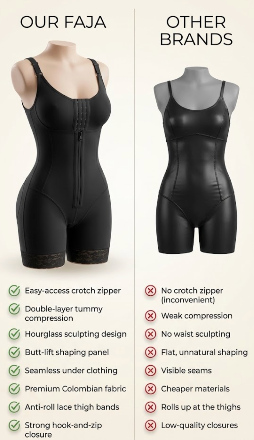 Colombian Faja Shapewear - Full Body Compression Bodysuit for Flat Stomach & Hourglass Shape