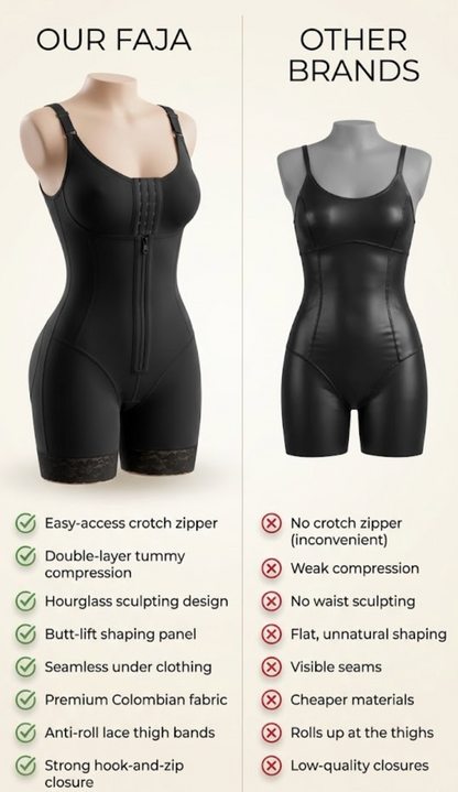 Colombian Faja Shapewear - Full Body Compression Bodysuit for Flat Stomach & Hourglass Shape