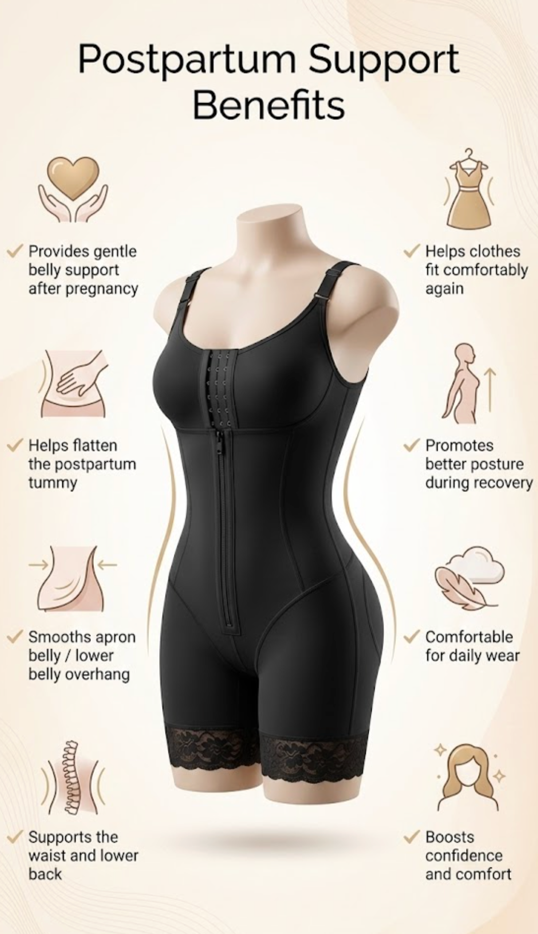 Colombian Faja Shapewear - Full Body Compression Bodysuit for Flat Stomach & Hourglass Shape
